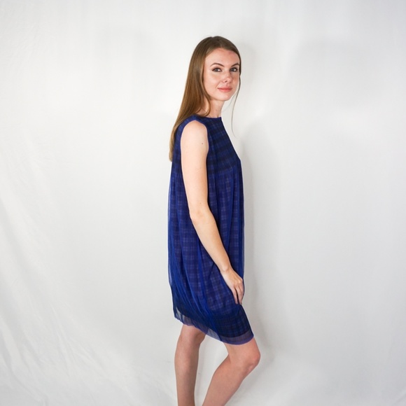 PLEATS PLEASE Issey Miyake Double Layer Blue Dress - Picture 2 of 7